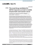 Cover page of The novel drug candidate S2/IAPinh improves survival in models of pancreatic and ovarian cancer.