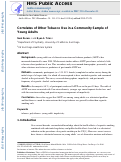 Cover page: Correlates of other tobacco use in a community sample of young adults