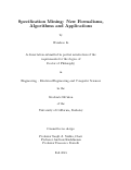 Cover page: Specification Mining: New Formalisms, Algorithms and Applications