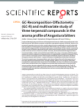 Cover page: GC-Recomposition-Olfactometry (GC-R) and multivariate study of three terpenoid compounds in the aroma profile of Angostura bitters