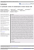 Cover page: A systematic review of contaminants in donor human milk.