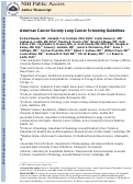 Cover page: American Cancer Society lung cancer screening guidelines