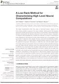 Cover page: A Low-Rank Method for Characterizing High-Level Neural Computations