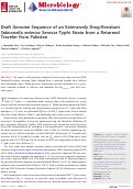 Cover page: Draft Genome Sequence of an Extensively Drug-Resistant Salmonella enterica Serovar Typhi Strain from a Returned Traveler from Pakistan