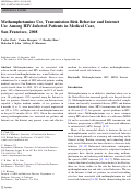 Cover page: Methamphetamine Use, Transmission Risk Behavior and Internet Use Among HIV-Infected Patients in Medical Care, San Francisco, 2008