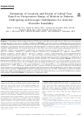 Cover page: Estimation of Location and Extent of Labral Tear Based on Preoperative Range of Motion in Patients Undergoing Arthroscopic Stabilization for Anterior Shoulder Instability