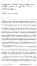 Cover page: Partigiane e scrittrici: “Si sentì più alto” di Ada Gobetti e “La grande occasione” di Renata Viganò