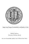 Cover page: Improving Campus Sustainability and Quality of Life