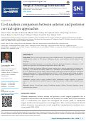 Cover page: Cost analysis comparison between anterior and posterior cervical spine approaches.