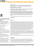 Cover page: Identification of the Mitochondrial Heme Metabolism Complex