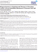 Cover page: Responsiveness to Vedolizumab Therapy in Ulcerative Colitis is Associated With Alterations in Immune Cell-Cell Communications
