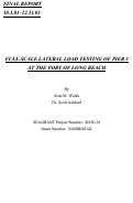 Cover page: Full-scale Lateral Load Testing of Pier 3 at the Port of Long Beach