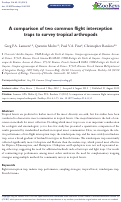 Cover page: A comparison of two common flight interception traps to survey tropical arthropods