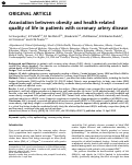 Cover page: Association between obesity and health-related quality of life in patients with coronary artery disease