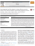 Cover page: Top management and the adoption of energy efficiency practices: Evidence from small and medium-sized manufacturing firms in the US