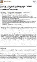 Cover page: Removal of Hexavalent Chromium in Portland Cement Using Ground Granulated Blast-Furnace Slag Powder