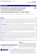 Cover page: Pneumatosis cystoides intestinalis in a trauma patient presenting with pneumoperitoneum: a case report.