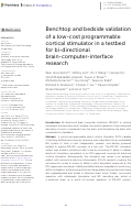 Cover page: Benchtop and bedside validation of a low-cost programmable cortical stimulator in a testbed for bi-directional brain-computer-interface research