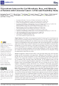 Cover page: Associations between the Gut Microbiota, Race, and Ethnicity of Patients with Colorectal Cancer: A Pilot and Feasibility Study