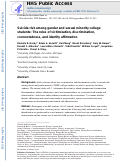 Cover page: Suicide risk among gender and sexual minority college students: The roles of victimization, discrimination, connectedness, and identity affirmation