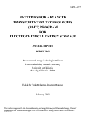 Cover page: Batteries for advanced transportation technologies (BATT) program for electrochemical energy storage. Annual Report for FY 2002