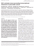 Cover page: EVI1 activates tumor-promoting transcriptional enhancers in pancreatic cancer