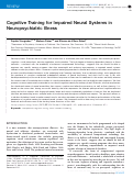 Cover page: Cognitive Training for Impaired Neural Systems inNeuropsychiatric Illness