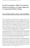 Cover page: Local Governments, Tribal Governments, and Service Delivery: A Unique Approach to Negotiated Problem Solving