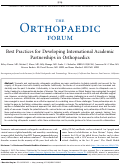 Cover page: Best Practices for Developing International Academic Partnerships in Orthopaedics.