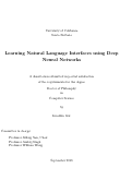 Cover page: Learning Natural Language Interfaces using Deep Neural Networks