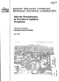 Cover page: Molecular Thermodynamics for Prevention of Asphaltene Precipitation