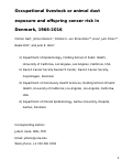 Cover page: Occupational livestock or animal dust exposure and offspring cancer risk in Denmark, 1968-2016