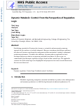 Cover page: Dynamic Metabolic Control: From the Perspective of Regulation Logic.