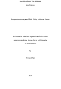 Cover page: Computational Analysis of RNA Editing in Human Cancer