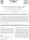 Cover page: What Affects Commute Mode Choice: Neighborhood Physical Structure or Preferences Toward Neighborhoods?