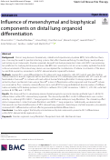 Cover page: Influence of mesenchymal and biophysical components on distal lung organoid differentiation.