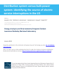 Cover page: Distribution system versus bulk power system: identifying the source of electric service interruptions in the US