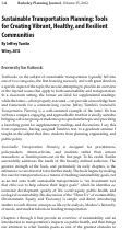 Cover page: Sustainable Transportation Planning: Tools for Creating Vibrant, Healthy and Resilient Communities, by Jeffrey Tumlin