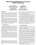 Cover page: Efficient Parallel Merge Sort for Fixed and Variable Length Keys