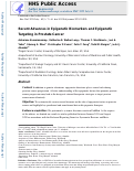 Cover page: Recent Advances in Epigenetic Biomarkers and Epigenetic Targeting in Prostate Cancer.