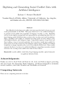 Cover page of Digitizing and Generating Social Conflict Data with Artificial Intelligence