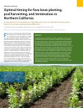 Cover page: Optimal timing for fava bean planting, pod harvesting, and termination in Northern California