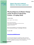Cover page: Physical Impacts of Climate Change on the Western US Electricity System: A Scoping Study