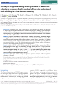 Cover page: Survey of surgical training and experience of associate clinicians compared with medical officers to understand task‐shifting in a low‐income country