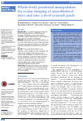 Cover page: Whole-body positional manipulators for ocular imaging of anaesthetised mice and rats: a do-it-yourself guide