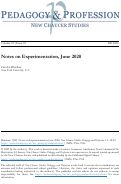 Cover page: Notes on Experimentation, June 2020