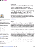 Cover page: Left ventricular geometry during unloading and the end-systolic pressure volume relationship: Measurement with a modified real-time MRI-based method in normal sheep