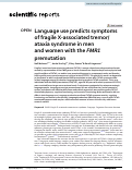 Cover page: Language use predicts symptoms of fragile X-associated tremor/ataxia syndrome in men and women with the FMR1 premutation