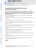 Cover page: Personality traits and diabetes incidence among postmenopausal women.