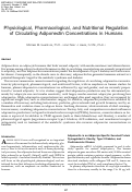 Cover page: Physiological, Pharmacological, and Nutritional Regulation of Circulating Adiponectin Concentrations in Humans